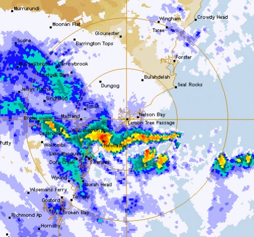 Heavy Weather in Newcastle © Bureau of Meteorology http://www.bom.gov.au